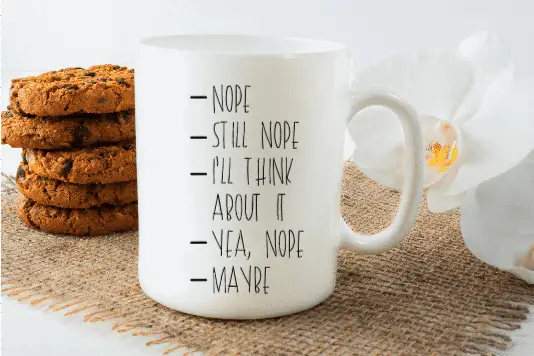 NOPE mug