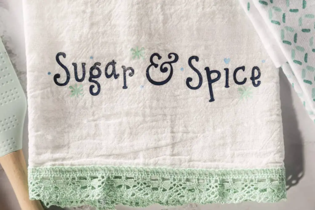 sugar and spice tea towel