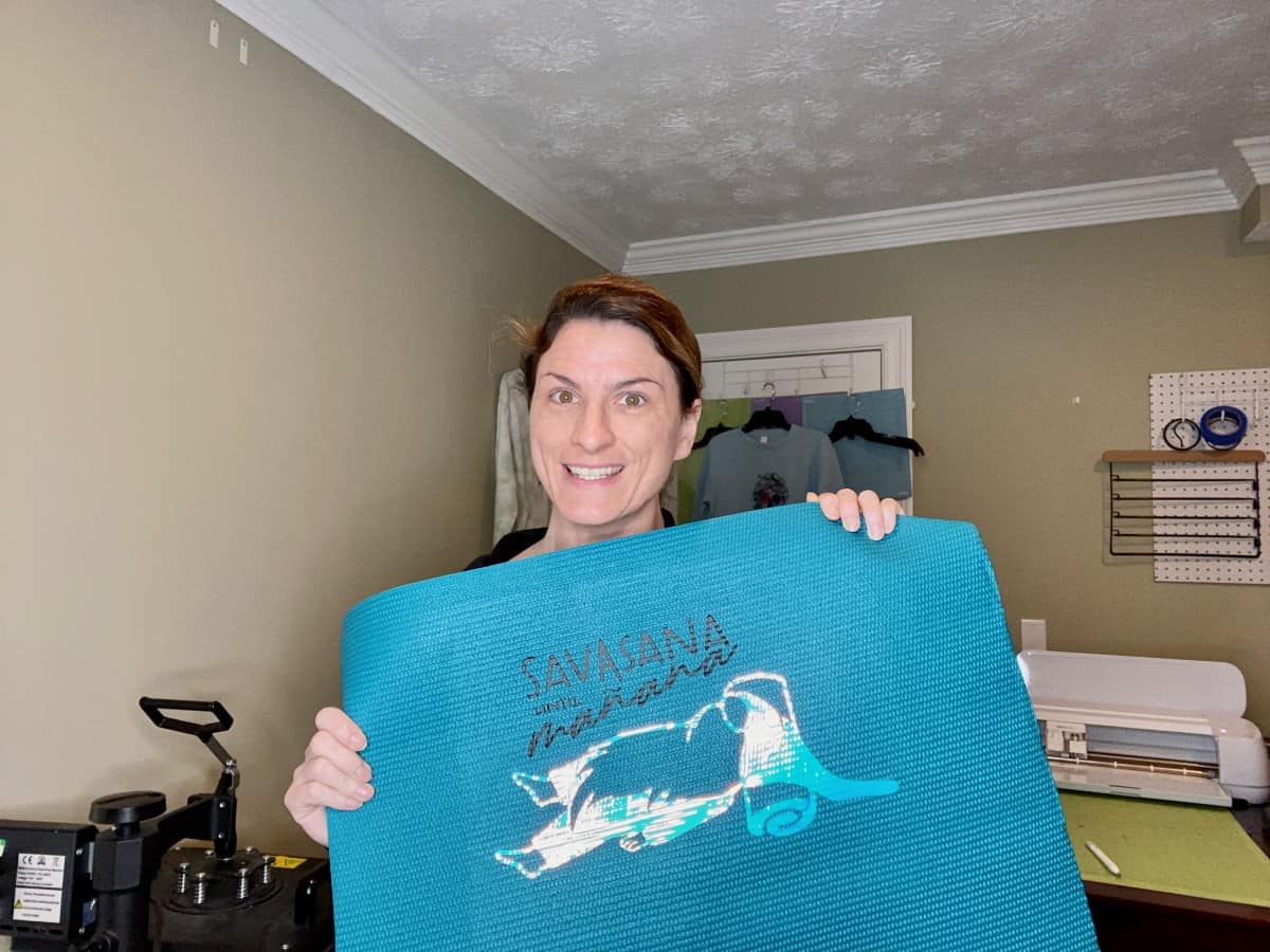 How to Apply HTV to a Yoga Mat CraftILY