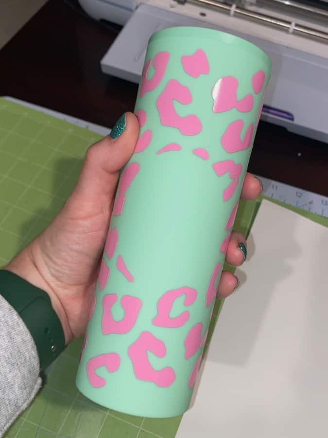 Completed tumbler wrap